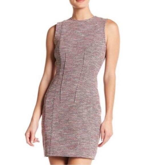 Theory Hourglass Beacon Tweed Sleeveless Sheath Dress Size 8 - Picture 12 of 13